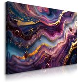 Obraz Do Salonu Fioletowy Marmur Abstrakcja Styl Glamour 30cm x 20cm