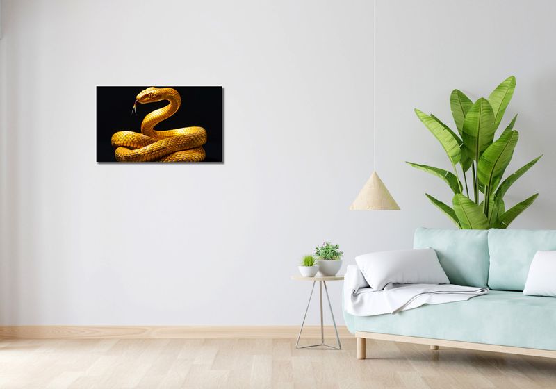 Obraz 70x40cm Złoty Wąż zdjęcie 2
