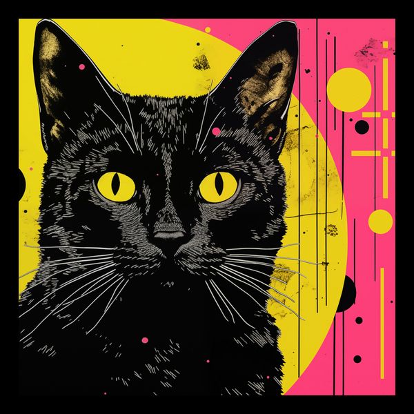 Plakat 30x30cm Neonowy Kocur zdjęcie 2