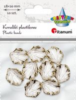 koraliki plastikowe muszelki przezroczyste z złotym wykończeniem