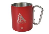 Kubek aluminiowy z karabińczykiem, logo, grawer 250ml 1szt. czerwony