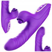 WIBRATOR DAMSKI KRÓLICZEK 3W1 POSUWISTY RUCHOMY MASAŻER ŁECHTACZKI PULSACJE