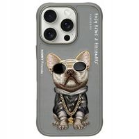 2 x Nimmy etui iPhone 16 Pro 6.3" szary/gray Glasses Cool Dog