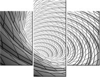70 90CM OBRAZ 3 ELEM SZARY WIR ŚCIENNY PŁÓTNO