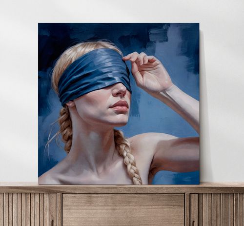Obraz na płótnie abstrakcja kobieta warkocz 100x100 cm na Arena.pl
