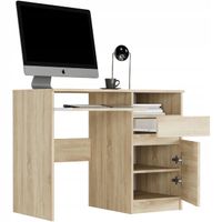 BIURKO 96CM KUMPUTEROWE BIUROWE SZUFLADY PÓŁKI STOLIK PRAWE SONOMA
