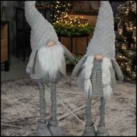 SKRZAT ŚWIĄTECZNY KRASNAL GNOM MIKOŁAJ DUŻY SZARY XXL SZARY 90cm OZDOBA