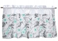 ZAZDROSTKA bawełniana firana kuchenna in garden KWIATY mięta 100x40