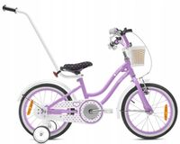 Rower dziecięcy SUN BABY Heart bike 16 cali dla dziewczynki Fioletowy