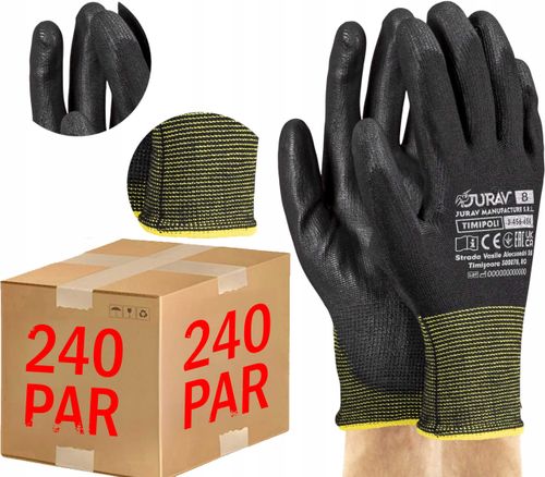 Rękawice Robocze Czarne J-TIMIPOLI_BB8-M - 240 Par na Arena.pl