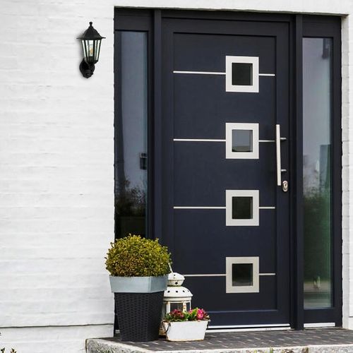 LAMPA OGRODOWA ZEWNĘTRZNA LATARNIA Z CZUJNIKIEM RUCHU I ZMIERZCHU E27 na Arena.pl