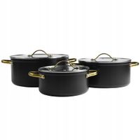 Komplet 3 garnków aluminiowych 2,7L / 4,7L / 7,5L PEŁNA INDUKCJA NON-STICK