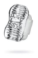 lingam khani, vibrating masturbator, tpe, transparent, 9 cm