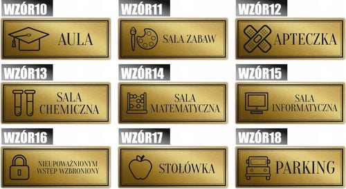 Tabliczka Złota Srebrna na drzwi SZATNIA na Arena.pl