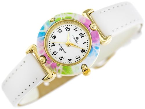 ZEGAREK DZIECIĘCY PERFECT LP152-05 - KOMUNIJNY - biały (zp811b) na Arena.pl