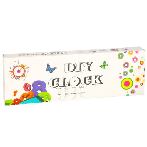 Zegar ścienny naklejany 12 cyfr 100-120 cm czarne wskazówki czarny na Arena.pl