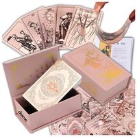 ZESTAW KLASYCZNYCH DUŻE KART TAROTA WRÓŻENIA ZŁOTA FOLIA 78 KART PVC KARTY