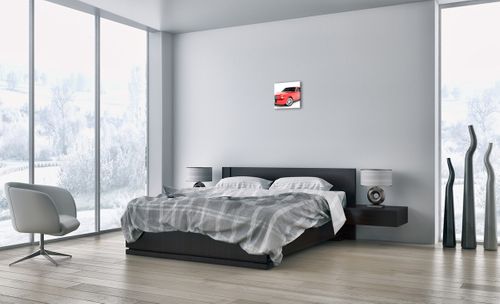 Obraz Na Płótnie - Czerwony Samochód  - 30X30 Cm - Ac30X30-2563 na Arena.pl