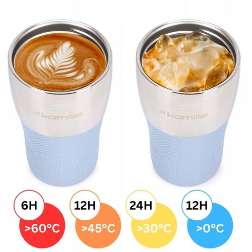 KUBEK TERMICZNY stalowy TERMOS do kawy herbaty szczelny KAMILLE 320ml na Arena.pl