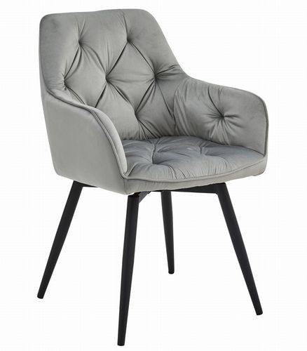 Krzesło JORK360 - aksamit srebrno-szary / nogi czarne x 2 na Arena.pl