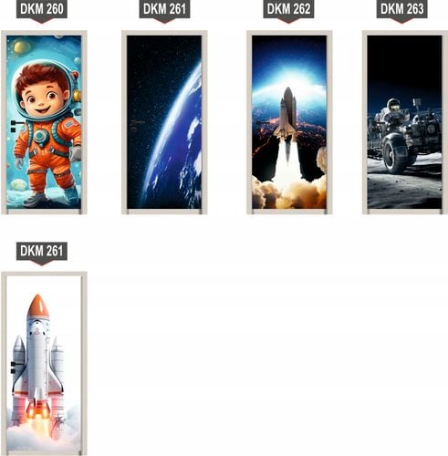 Naklejka samoprzylepna okleina na drzwi szafę meble ASTRONAUTA KOSMOS na Arena.pl