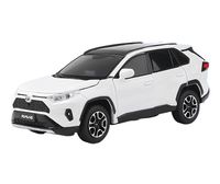 Model Toyota RAV4 2020 biała 1:32 metalowa ze światłem LED i dźwiękiem