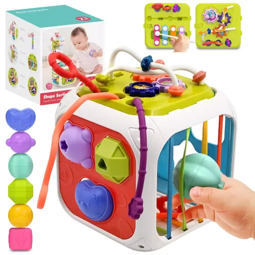 DLA DZIECI EDUKACYJNA KOSTKA SENSORYCZNA KLOCKI CYMBAŁKI na Arena.pl