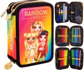 Piórnik 3-komorowy JUMBO z wyposażeniem dla dziewczynki RAINBOW HIGH