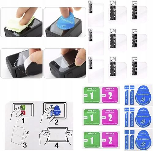 Szkło Hartowane na Ekrany Obiektyw Zestaw 3 Komplety do GoPro 12 11 10 9 na Arena.pl