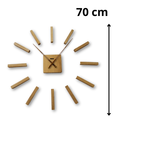 Zegar Ścienny Drewniany 3D Przyklejany Duży 90 cm Parlan Dębowy Do Salonu na Arena.pl