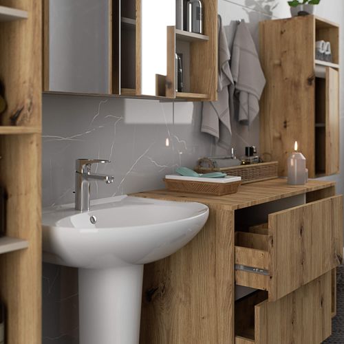 Zestaw mebli łazienkowych wiszących VAMI 4 szafki pojemny artisan kaszmir na Arena.pl