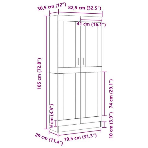 Szafka na książki Czarny dąb 82.5 x 30.5 x 185 cm na Arena.pl