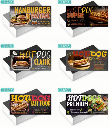 Wizytówki firmowe 200 szt RÓŻNE WZORY do wyboru BURGER CLASSIC na Arena.pl
