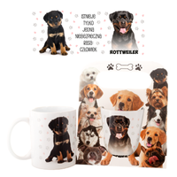 kubek ceramiczny w ozdobnym opakowaniu - rottweiler