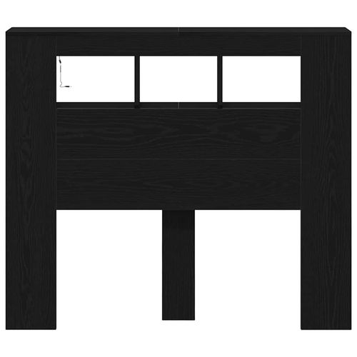 Wezgłowie LED z półką Czarny dąb 120 x 18.5 x 103.5 cm na Arena.pl