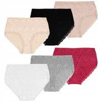 Majtki damskie figi Koronkowe 6-pak Bawełniane duże rozmiary 2XL ( XXL )