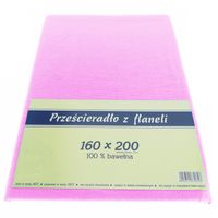 Prześcieradło flanelowe 160x200 FAN różowe