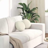 Poduszki na siedziska 2 pcs Kremowy Ø 40 x 13 cm Aksamit