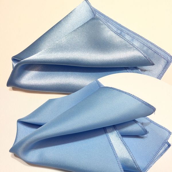 Poszetka satynowa niebieska, błękitna zdjęcie 1