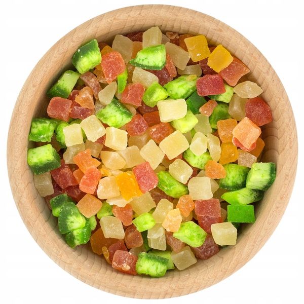 KANDYZOWANE OWOCE MIX 500g Ananas Melon Papaja zdjęcie 2