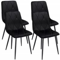 4 x krzesło tapicerowane pikowane welur nowoczesne