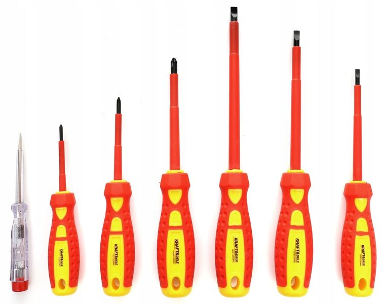 ZESTAW WKRĘTAKI ŚRUBOKRĘTY IZOLOWANE + PRÓBNIK DO PRĄDU PROBÓWKA TESTER x7 zdjęcie 2