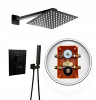 Bateria Natrysk Prysznic Termostat DeszczCZARNA 40