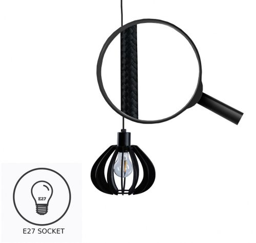 Lampa wisząca 3xE27 NICOLETA BLACK AND NATURAL 816 na Arena.pl