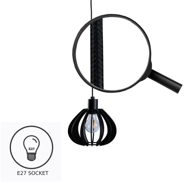 Lampa wisząca 3xE27 NICOLETA BLACK AND NATURAL 816 zdjęcie 5