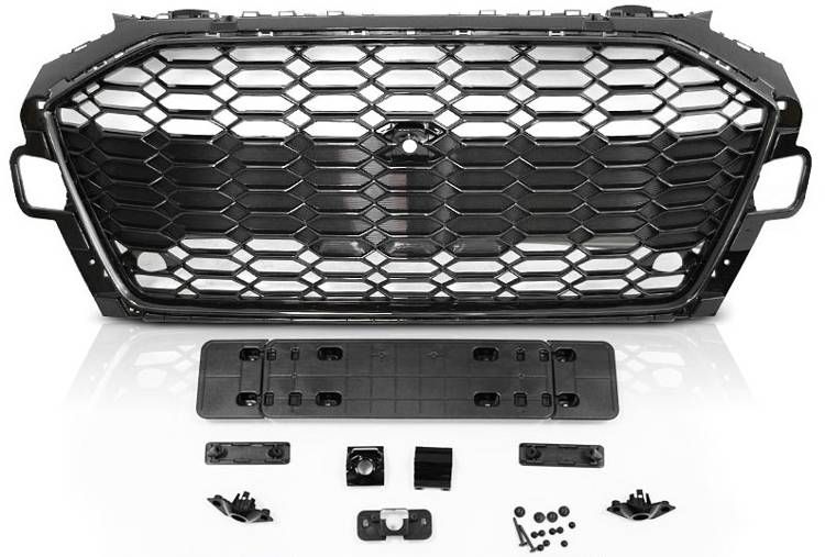 GRILL ATRAPA SPORT GLOSSY BLACK PDC DO AUDI A4 B9 OD 2020- zdjęcie 2