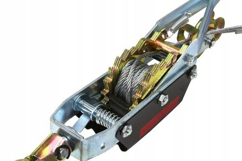 WYCIĄGARKA RĘCZNA LINOWA WCIĄGARKA PRZECIĄGARKA 4T 4000kg 3 HAKI na Arena.pl