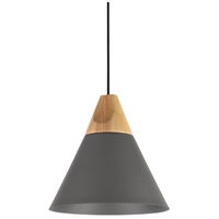 Wisząca lampa nad stół Bicones P359-PL-220-C Maytoni z drewnem szara