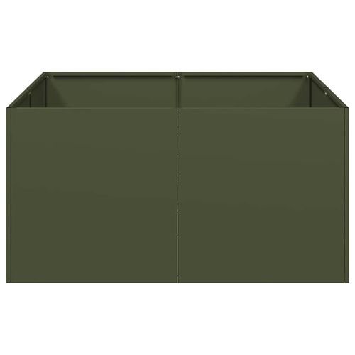 Doniczka Oliwkowo-zielona 80x80x40 cm Stal walcowana na zimno na Arena.pl