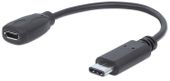 KABEL USB C-MicroB M/F USB 2.0 HI-SPEED MANHATTAN 0,15m 353335